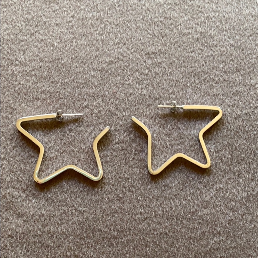 Sterling silver start hoop earings